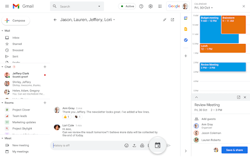 Schedule event Chat on web