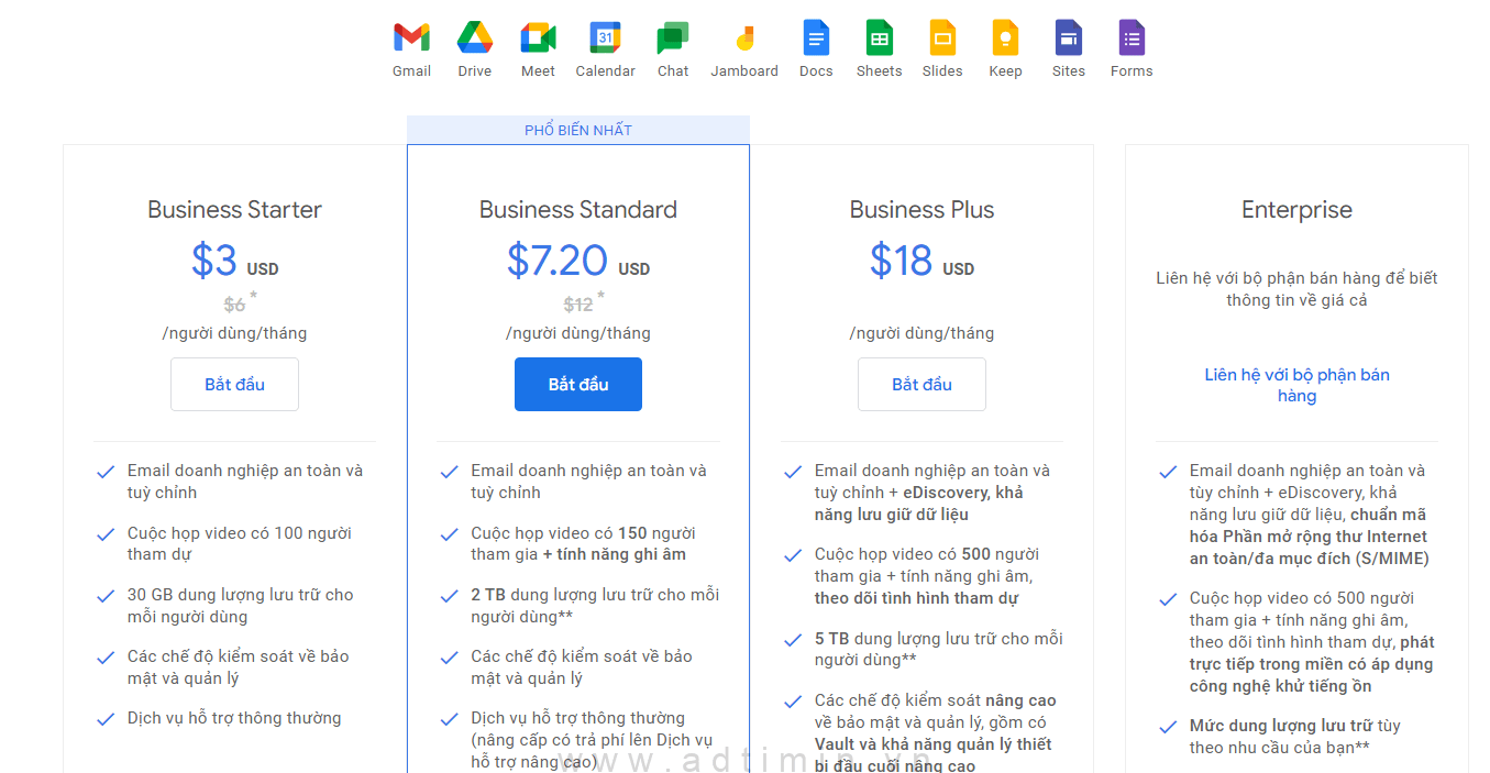 Gmail doanh nghiệp trên google