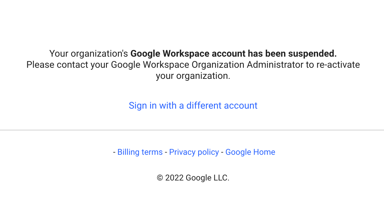 Tài khoản Google workspace giá rẻ bị khóa