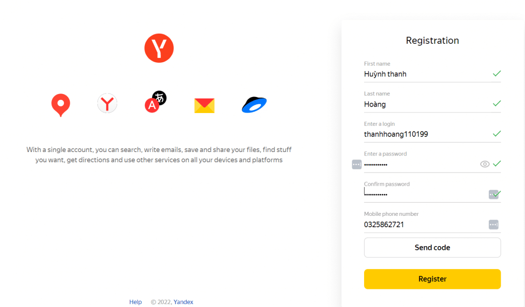 Tạo email yandex doanh nghiệp miễn phí