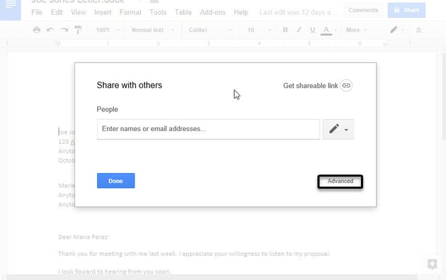 Sharing Google Docs 6