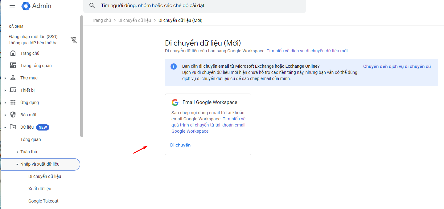 Di chuyển dữ liệu Google 1