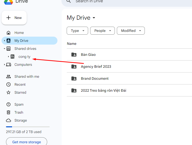 Chuyển dữ liệu google drive sang Google workspace