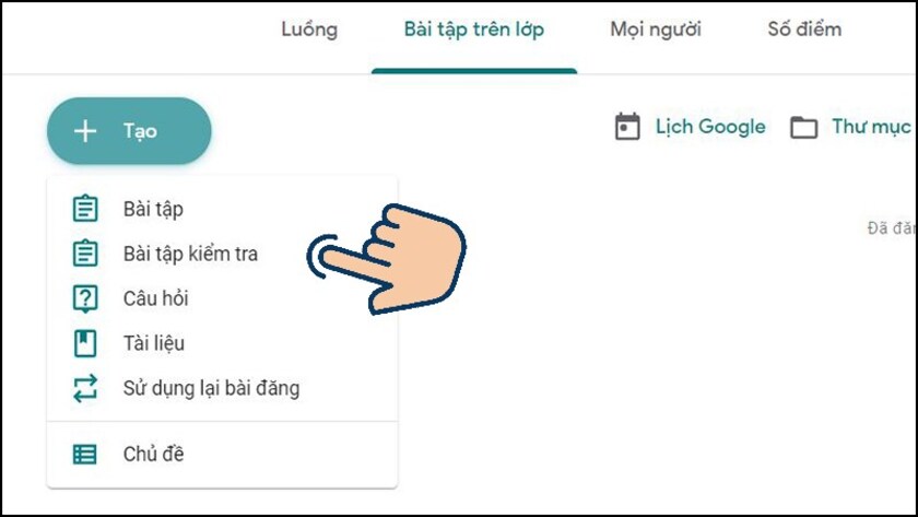 Tạo bài tập google classroom